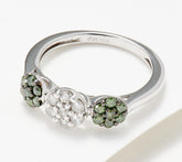 Affinity Diamonds Sterling Silver Green Diamond Ring Size 6
